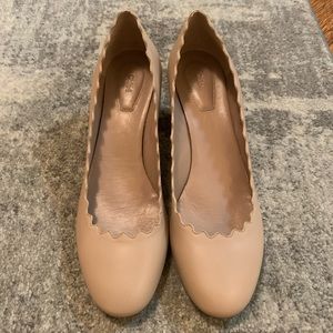 Chloe Lauren Scalloped Leather Pump